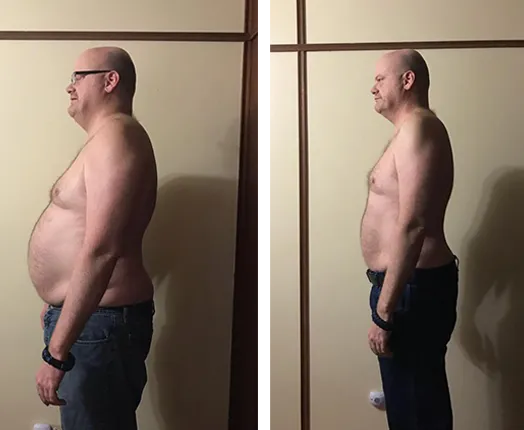 Sean S. before and after — Lost 32 lbs in 60 days