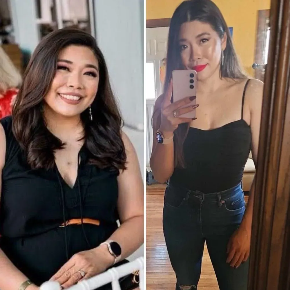 Natalie before and after — Lost 42 lbs in just 2 months